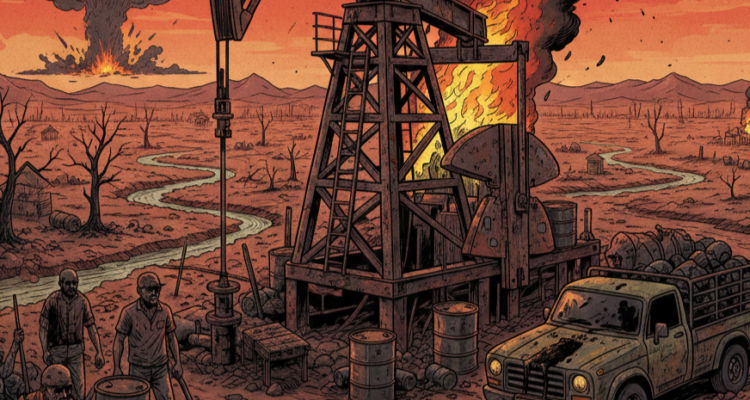 Gambar hanya ilustrasi, dampak kerusakan lingkungan yang di sebabkan oleh ilegal drilling