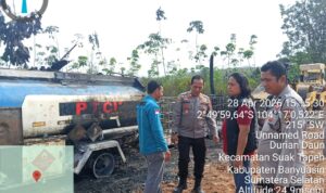 Tangki BBM PT CIP Meledak, Polisi Lakukan Olah TKP, Selasa (28/4/26). Fhoto: Istimewa