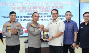 Kapolda Sumsel, Irjen Pol Sandi Nugroho, secara langsung menerima kunjungan Tim Penelitian Sespim Lemdiklat Polri di Gedung Presisi Mapolda Sumsel, Selasa, 28 April 2026.