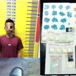 Pelaku berinisial RS (27), warga Desa Lumpatan, Muba dan barang bukti narkoba. Fhoto: Istimewa