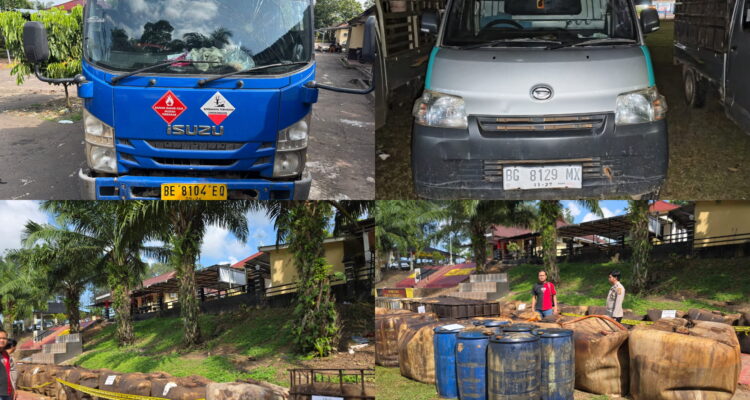 Barang bukti mobil dan tadmond yang berhasil diamankan Polsek Keluang, Kamis (28/5/26). Fhoto: Istimewa