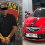 Kanan, Pelaku M.A.P yang merupakan mantan kekasih Korban. Kiri, barang bukti mobil yang diamankan polisi. Fhoto: Istimewa