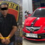 Kanan, Pelaku M.A.P yang merupakan mantan kekasih Korban. Kiri, barang bukti mobil yang diamankan polisi. Fhoto: Istimewa