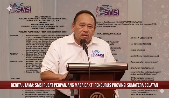 Jon Heri, Ketua SMSI Provinsi Sumatera Selatan. Fhoto: Istimewa