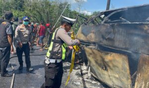 Polisi Polres Muratara memasang Police Line di lokasi kejadian, Rabu (6/5/26). Fhoto: Istimewa