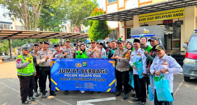 Polsek Kelapa Dua Gandeng Ojol dan Pokdar Kamtibmas berbagai berkah, Jum'at (15/5/26). Fhoto: Istimewa