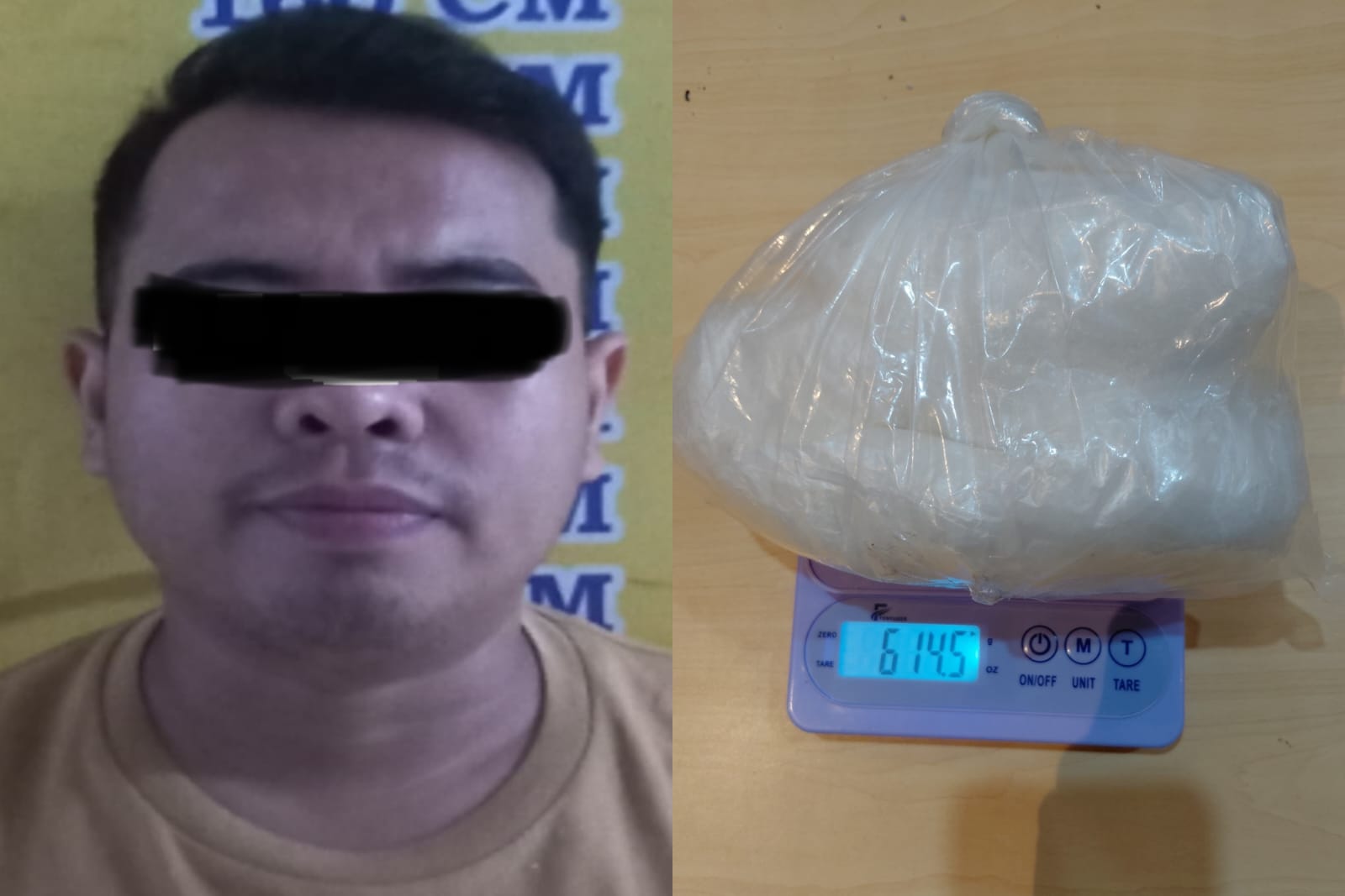 Tersangka MN (31) dan barang bukti narkoba jenis sabu, yang berhasil diamankan Ditresnarkoba Polda Sumsel. Fhoto: Suherman Tersangka MN (31) dan barang bukti narkoba jenis sabu, yang berhasil diamankan Ditresnarkoba Polda Sumsel. Fhoto: Suherman