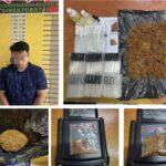Tersangka bernama Chadellora (25), warga asal OKU Timur, dan barang bukti Spray Narkoba Sinte. Fhoto: Istimewa