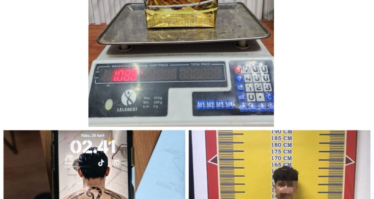 Pelaku berinisial DA dan barang bukti Narkoba jenis sabu-sabu seberat 1 kg. Fhoto: Istimewa