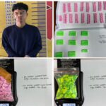 Mahasiswa Palembang berinisial AI dan barang bukti narkoba jenis Ekstasi. Fhoto: Istimewa