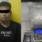 Pelaku AP (28) dan Barang Bukti Narkoba jenis sabu-sabu senilai Rp 100 juta. Fhoto: Istimewa
