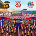 Gambar merupakan ilustrasi AI dari judul Buatkan Gambar dari judul "Guncang Palembang, "Sumsel Bhayangkara Run 2026 Pecahkan Rekor dengan 8.000 Pelari"