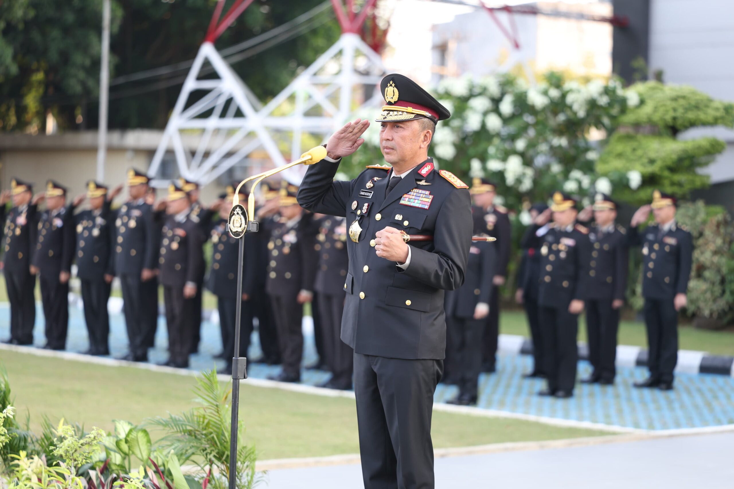 Kapolda Sumsel, Irjen Pol Sandi Nugroho, SIK, pimpin upacara Hari Kesakitan Pancasila, Senin (1/6/26). Fhoto: Suherman