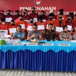 Konferensi pers yang dipimpin oleh Wadir Narkoba Polda Sumsel, AKBP God Parlasro Sinaga, SH SIK, MH, Rabu (10/6/26). Fhoto: Istimewa