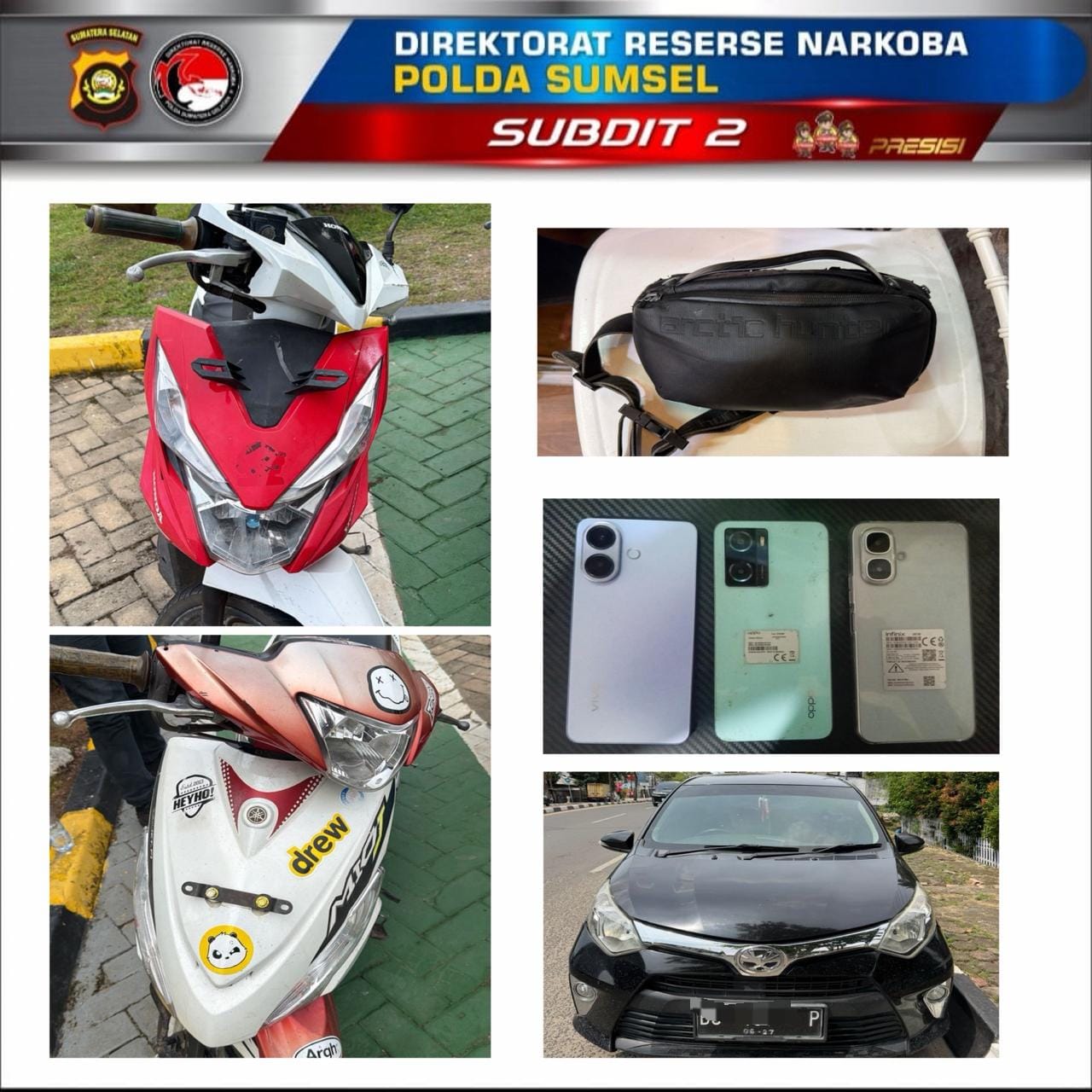 Barang bukti yang berhasil disita dari pengedar narkoba jaringan TG.