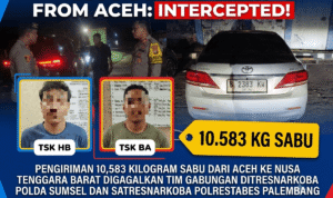 Dua orang tersangka berinisial BA dan HB serta bukti yang berhasil diamankan. Fhoto: Istimewa