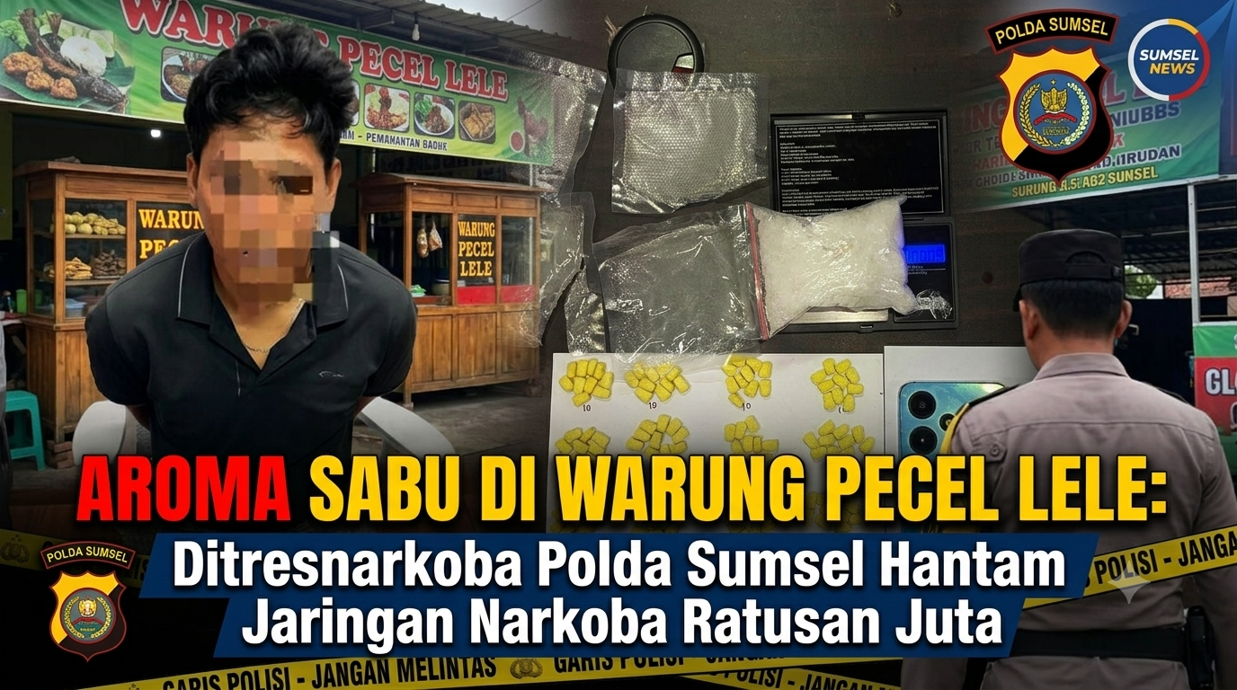 Aroma Sabu di Warung Pecel Lele: Ditresnarkoba Polda Sumsel Hantam Jaringan Narkoba Ratusan Juta.
